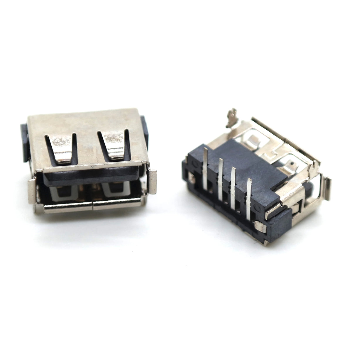 10pcs USB Female Connector AF10 Straight Pin Front 2 Pin A Type USB 90° Horizontal 4P Plug-in 6.3h Socket