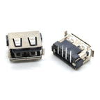 10pcs USB Female Connector AF10 Straight Pin Front 2 Pin A Type USB 90° Horizontal 4P Plug-in 6.3h Socket