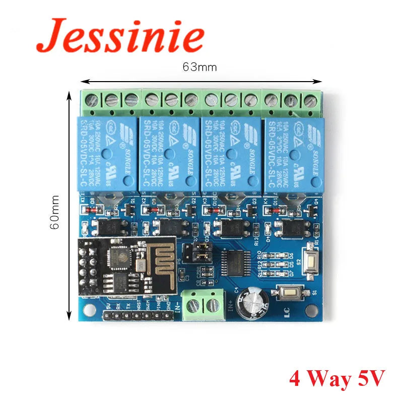 ESP8266 ESP-01 5V 12V 1 2  4 Way WiFi Relay Module Things Smart Home Remote Control Switch ESP01 WIFI Wireless Module Phone APP