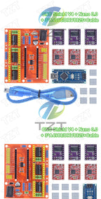 TZT 1SET 3DV4 CNC Shield V4 + Nano 3.0 + 3pcs DRV8825 or A4988  Reprap Stepper Drivers Set For  Arduino