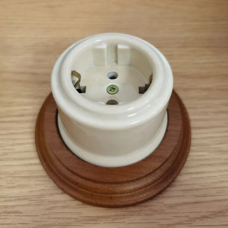 EU Ceramic Rotary Switch Wall Lamp Smart Light Knob Switch EU Socket 10A 250V For Home Decoration