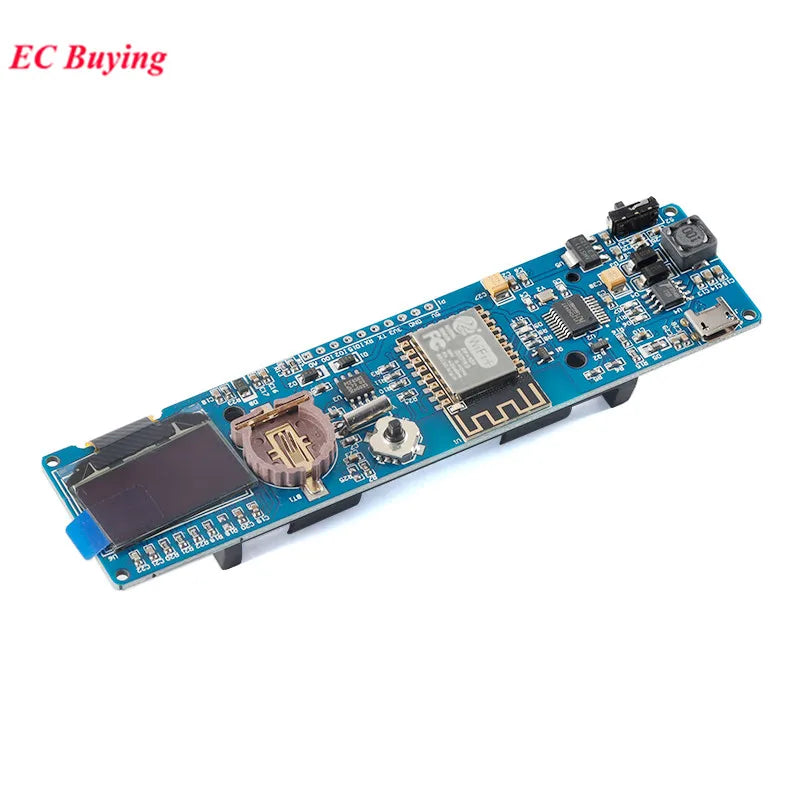 ESP8266 ESP-12F 0.96" OLED Display WiFi Clock Module Weather Forecast Micro USB Development Board with 18650 Battery Case CH340
