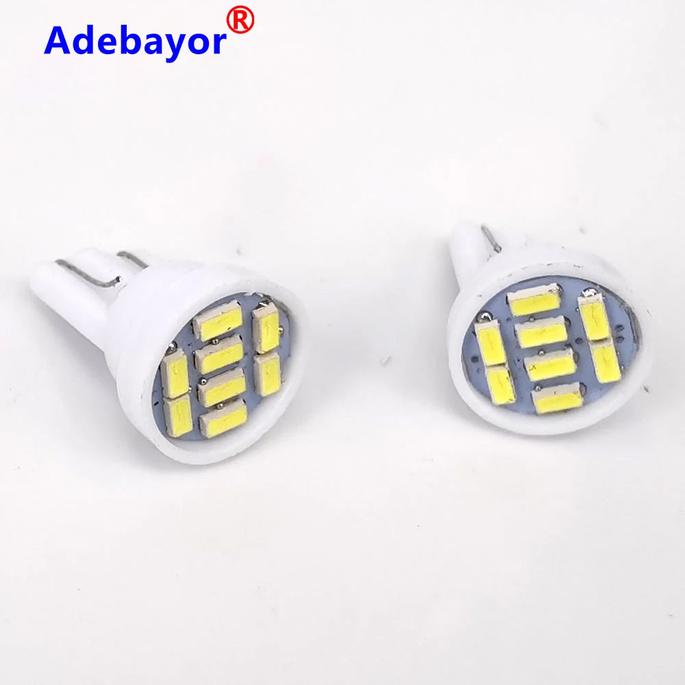 500pcs 5500k White T10 8 Smd 3014 LED 8smd 8led 194 168 192 W5W Wedge Led Reading Lamp Interior Lights DC 12V