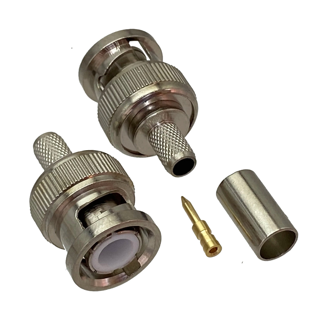 10pcs connector BNC male plug crimp RG58 RG142 LMR195 RG400 straight M