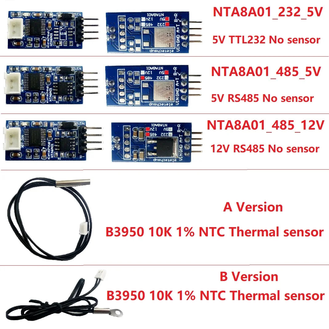DC 5V 12V 24V RS485 RS232 TTL Modbus Rtu NTC Thermistor Temperature Sensor Remote acquisition monitor Module B3950 10K 1%
