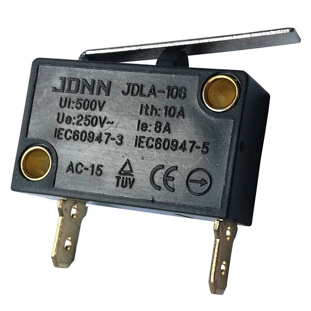 JDNN JDLA-106 Straight Long Lever Bend Long Arm Micro Switches Microswitch 80A 250V 2 Pins, 2-Pack