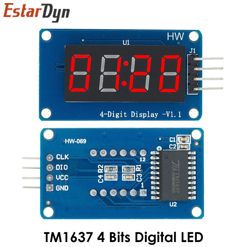 TM1637 4 Bits Digital LED Display Module For 7 Segment 0.36Inch Clock RED Anode Tube Four Serial Driver Board Pack