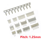 10Sets 1.25mm Pitch Micro JST Connector Kit Pin Header Housing Terminal 2-10Pin PCB Mount Wire to Board Connection Plug Socket