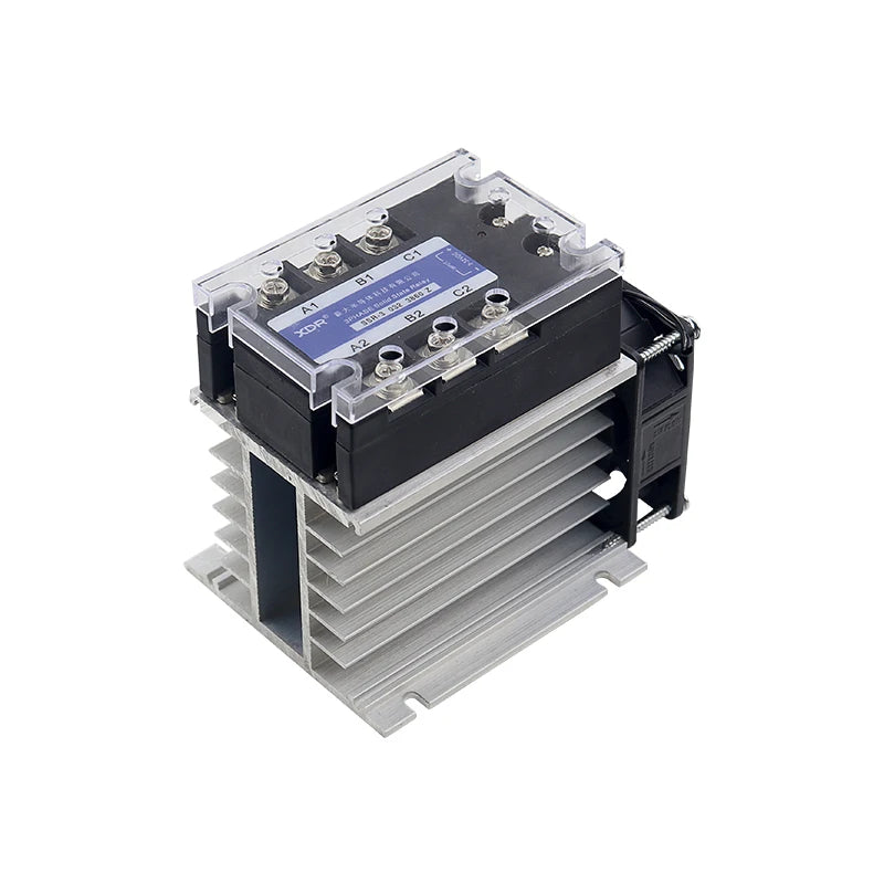 Three-phase Solid State Relay DC Control AC 380V 40A SSR-3 032 3840Z DC-AC Complete Set (Relay, Heat Sink, Fan)