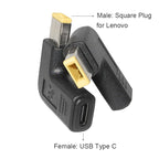 USB-C 3.1 Type C Female to Rectangle Male USB PD Emulator Trigger Angled DC Power Adapter Converter For Lenovo Thinkpad Laptop