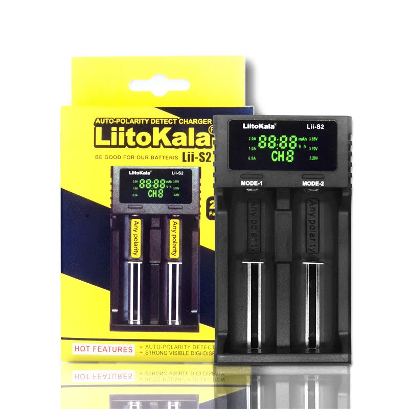 LiitoKala Lii-600 Lii-PD4 Lii-PD2 Lii-500 Lii-S8 LCD Battery Charger  For 21700 18650 18350 26650 22650 14500 NiMH