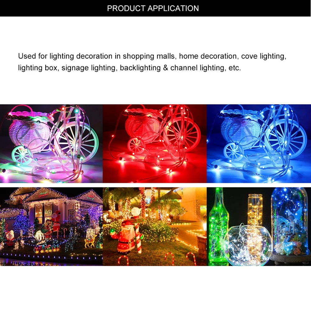 10/25/50/100Leds/String WS2812B Pixels RGB LED Strip Module Heatsink Board Nodes Addressable Individually DC5V