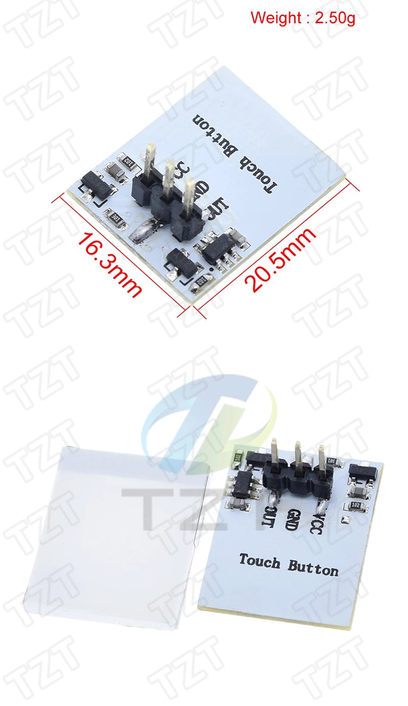 TZT TTP223 12V 1-Channel Touch Relay Module Capacitive Touch Key Switch Sensor Self-Locking/No-Locking HTTM Touch Button