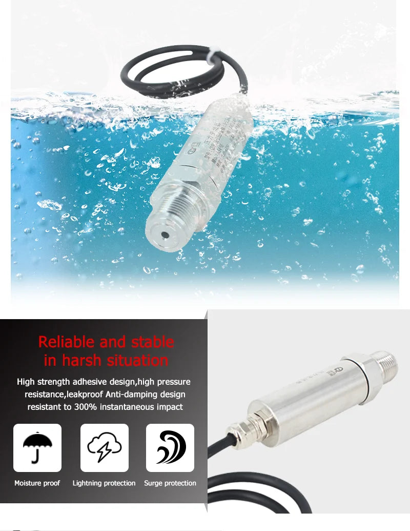 RS485 Modbus 0-50bar 160bar 200bar 300bar Pressure Transmitter G1/4 transducer water Air oil pressure Pressure sensor QDX50A