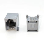 5/10Pcs RJ11 Telephone Socket 4P4C 6P4C 6P6C Plug Horizontal Right Angle 4 Pin/6 Pin Female Socket PCB Connector Gray