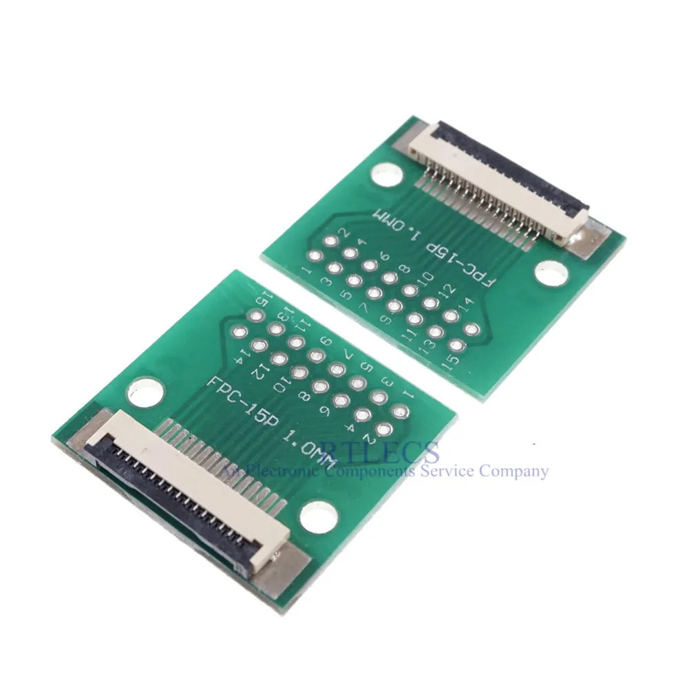 20 pcs FPC FFC 15 PIN 1.0 mm Pitch Connector SMT Adapter to 2.54 mm Space 1.00 inch Pitch through Hole DIP PCB Adapter Solder