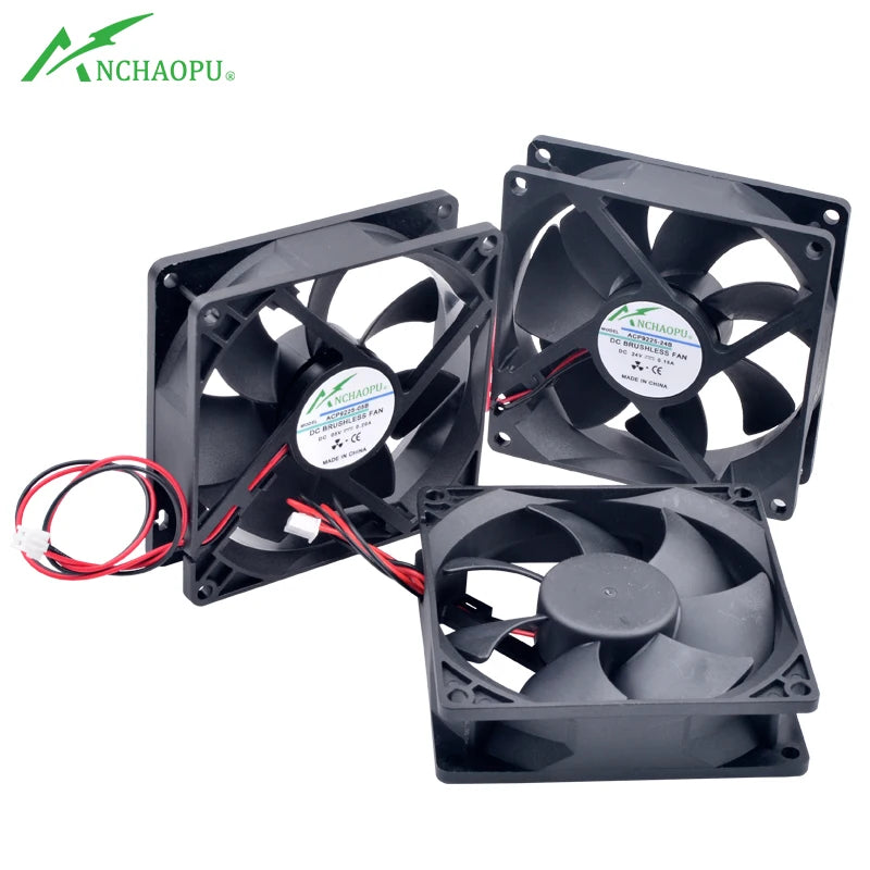 ACP9225 9cm 92mm Fan 92x92x25mm 9025 DC5V 12V 24V 2pin Cooling Fan for Chassis Power Inverter