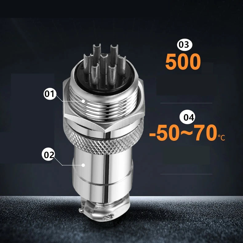 Aerial Circular Connector Aviation Plug GX16 With Shielded Cable Wire 2m GX-16 Female 2 3 4 5 6 7 8 Pins Customization Supported