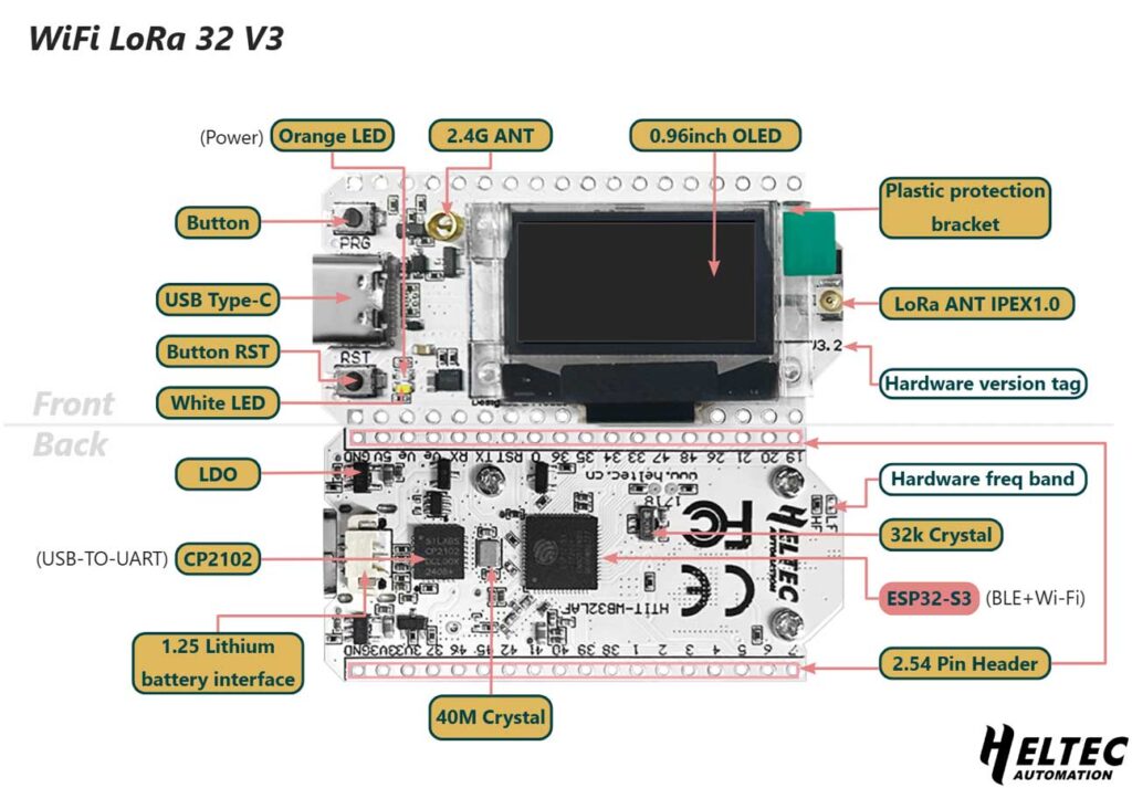 Heltec WiFi LoRa 32 V3 ESP32 SX1262 LoRaWAN Development Board 915 MHz RF Transceiver Module With OLED Display 1PC/2PCS Optional