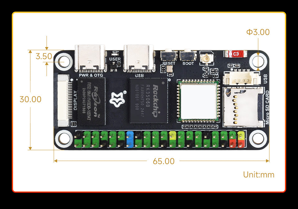 Luckfox Lyra Zero W Micro Linux Development Board RK3506B Chip Triple-core Arm Cortex-A7 And Arm Cortex-M0 Processors