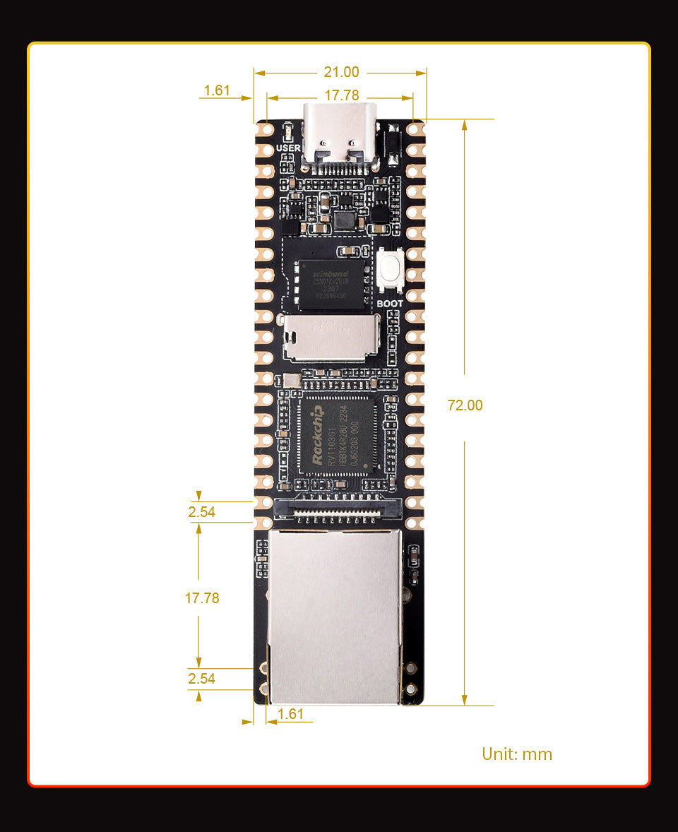 LuckFox Pico Plus RV1103 Linux Micro Development Board,Integrates ARM Cortex-A7/RISC-V MCU/NPU/ISP Processors,With Ethernet Port