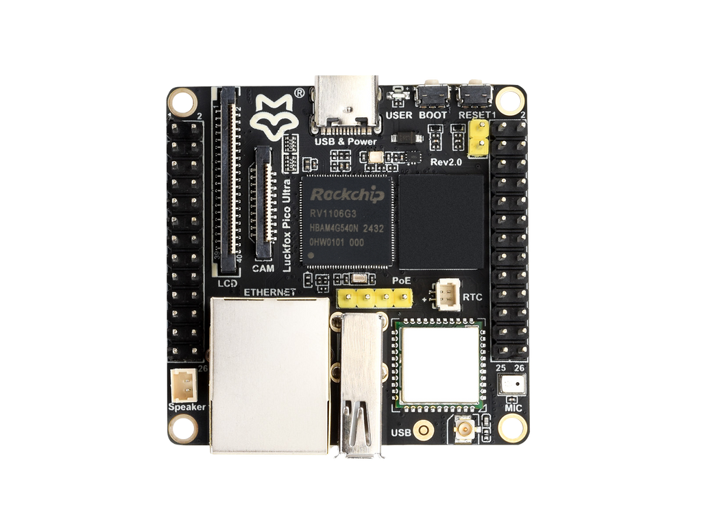 Luckfox Pico Ultra RV1106 Linux Micro Development Board, Integrates ARM Cortex-A7/RISC-V MCU/NPU/ISP Processors
