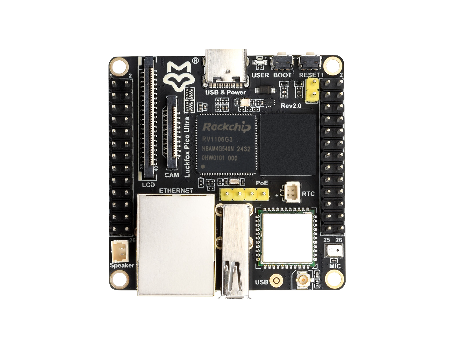 Luckfox Pico Ultra RV1106 Linux Micro Development Board, Integrates ARM Cortex-A7/RISC-V MCU/NPU/ISP Processors