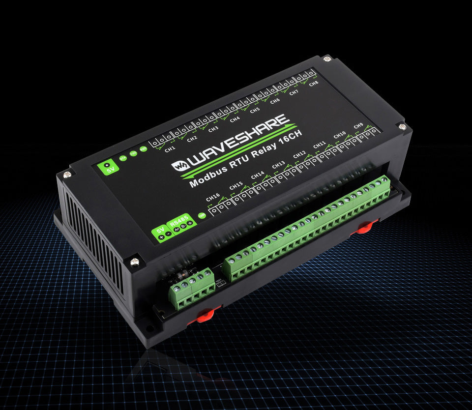 Waveshare Modbus RTU Relay 16CH,RS485 Interface, With Multiple Isolation Protection Circuits