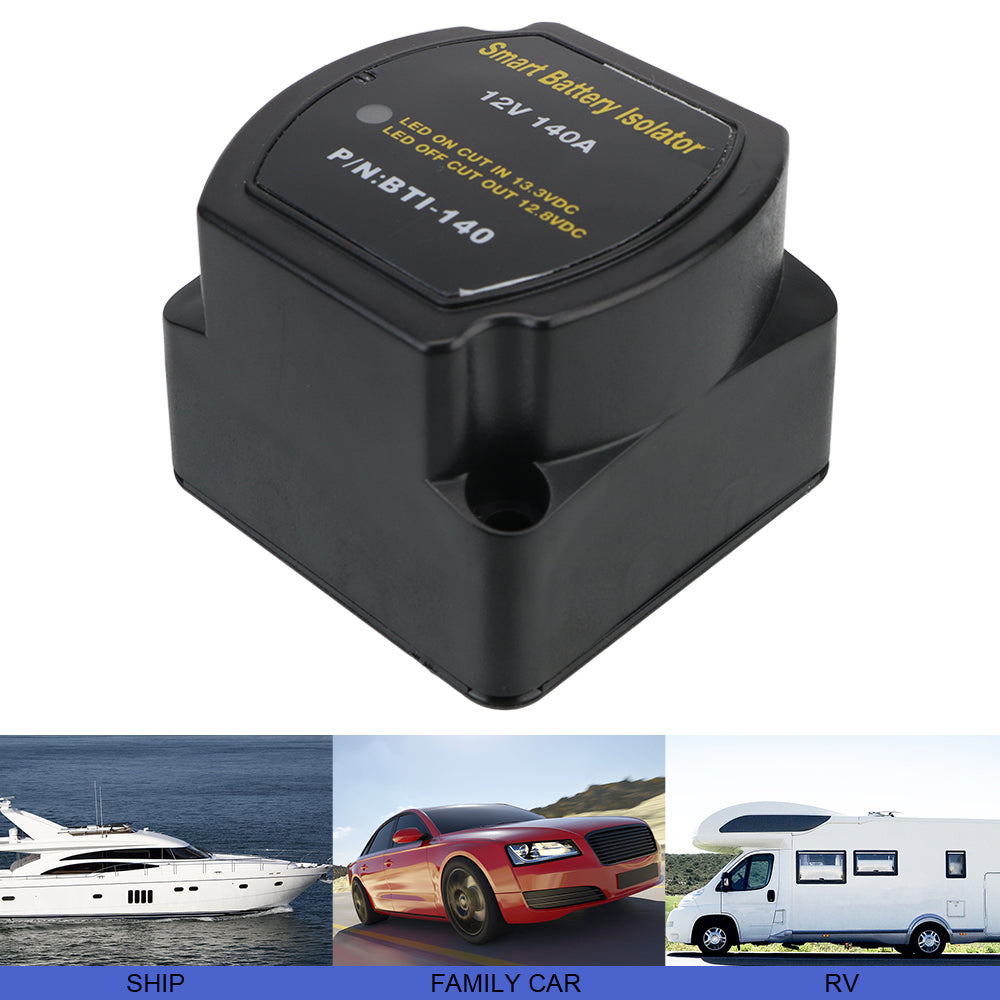 Auto Parts Car Smart Battery Isolator Relay VSR for Camper Voltage Sensitive Split Charge Charge 2 Battery Bank 12V 140A