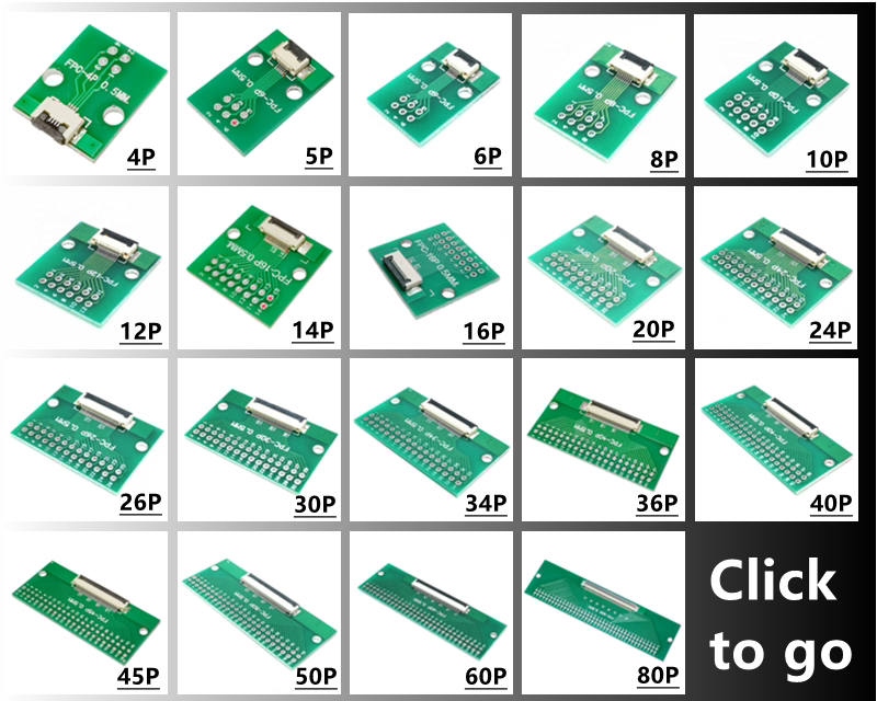5PCS FFC/FPC Adapter Board 0.5MM-5P to 2.54MM Welded 0.5MM-5P Flip-top Connector