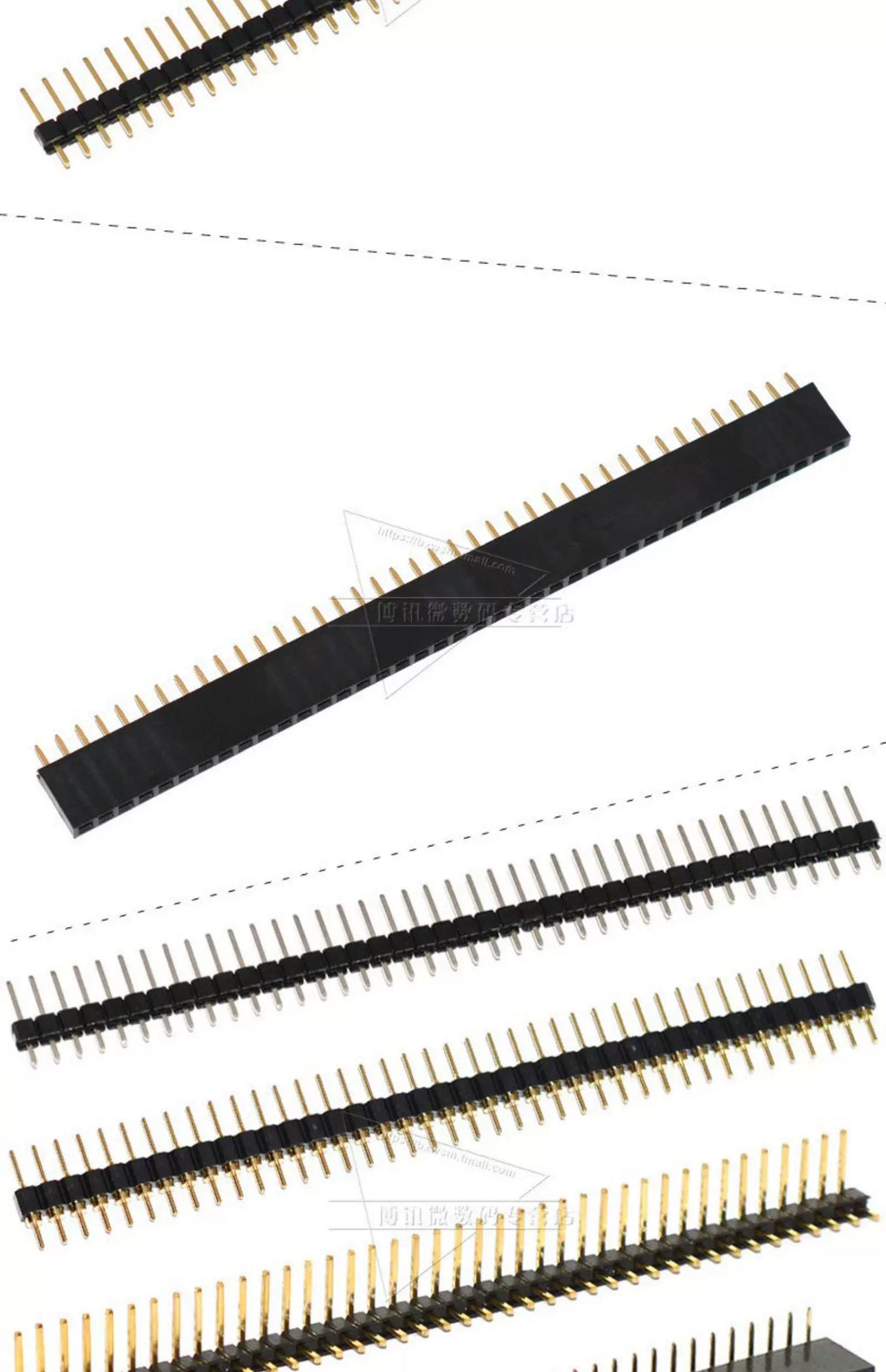 10PCS 1X40 Pin Single Row MALE 2.54MM PITCH 11MM/15MM/17MM/21MM/25MM LONG PIN Header Connector Strip 1X40pin 1*40 40P 40Pin