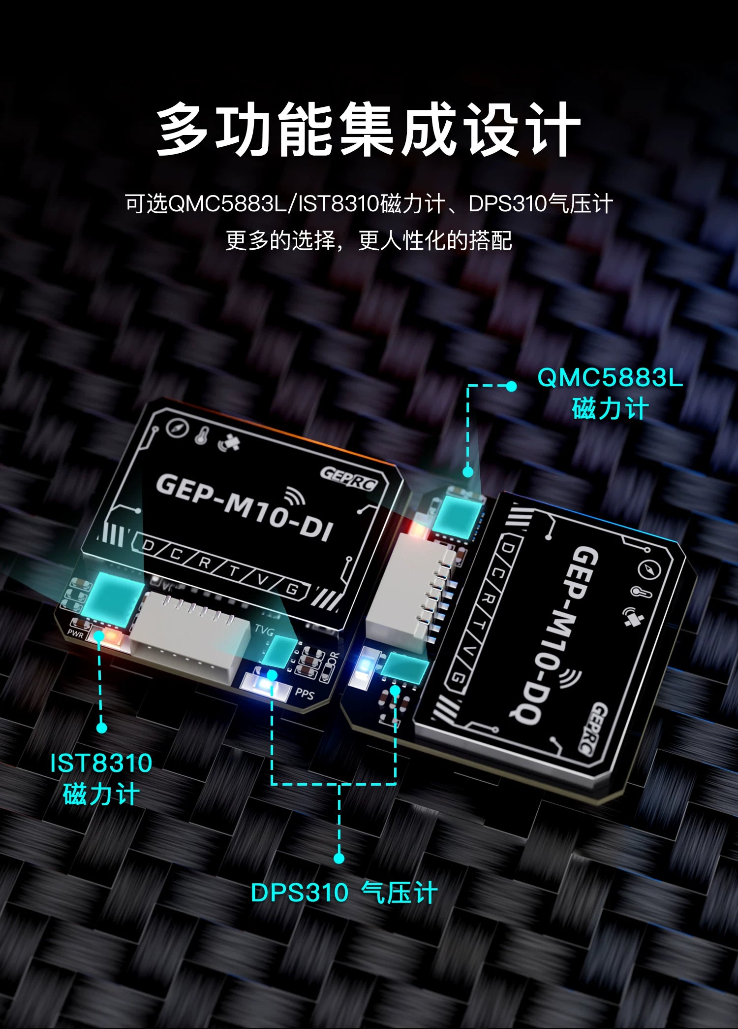 GEPRC U-blox M10 Series GPS Chip, Lightweight, On-board Indicator Light, Built-in Flash