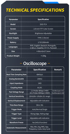 FNIRSI DSO-TC4/DSO-TC3 Digital Oscilloscope Transistor Tester 10MHz 48Ms/s Electronic Component Measurement Tool W/ USB Charger