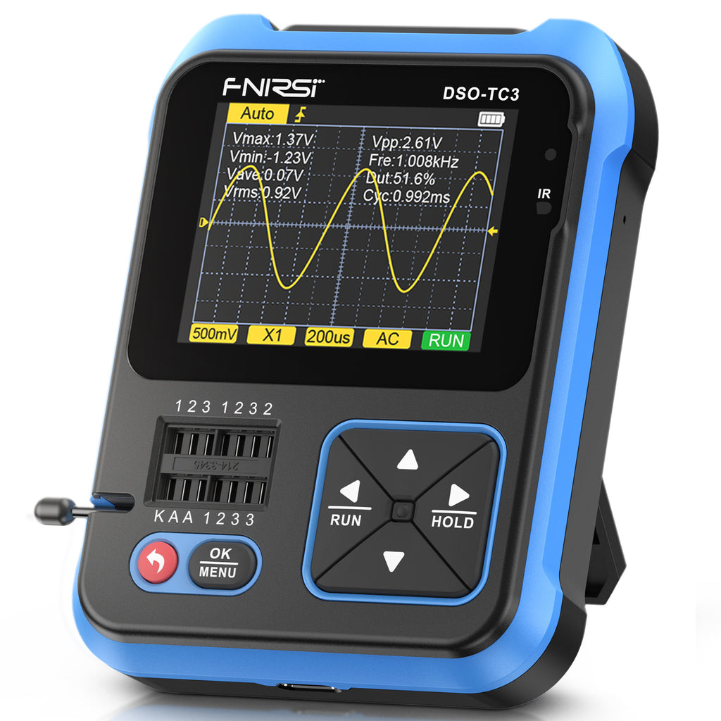FNIRSI DSO-TC4/DSO-TC3 Digital Oscilloscope Transistor Tester 10MHz 48Ms/s Electronic Component Measurement Tool W/ USB Charger
