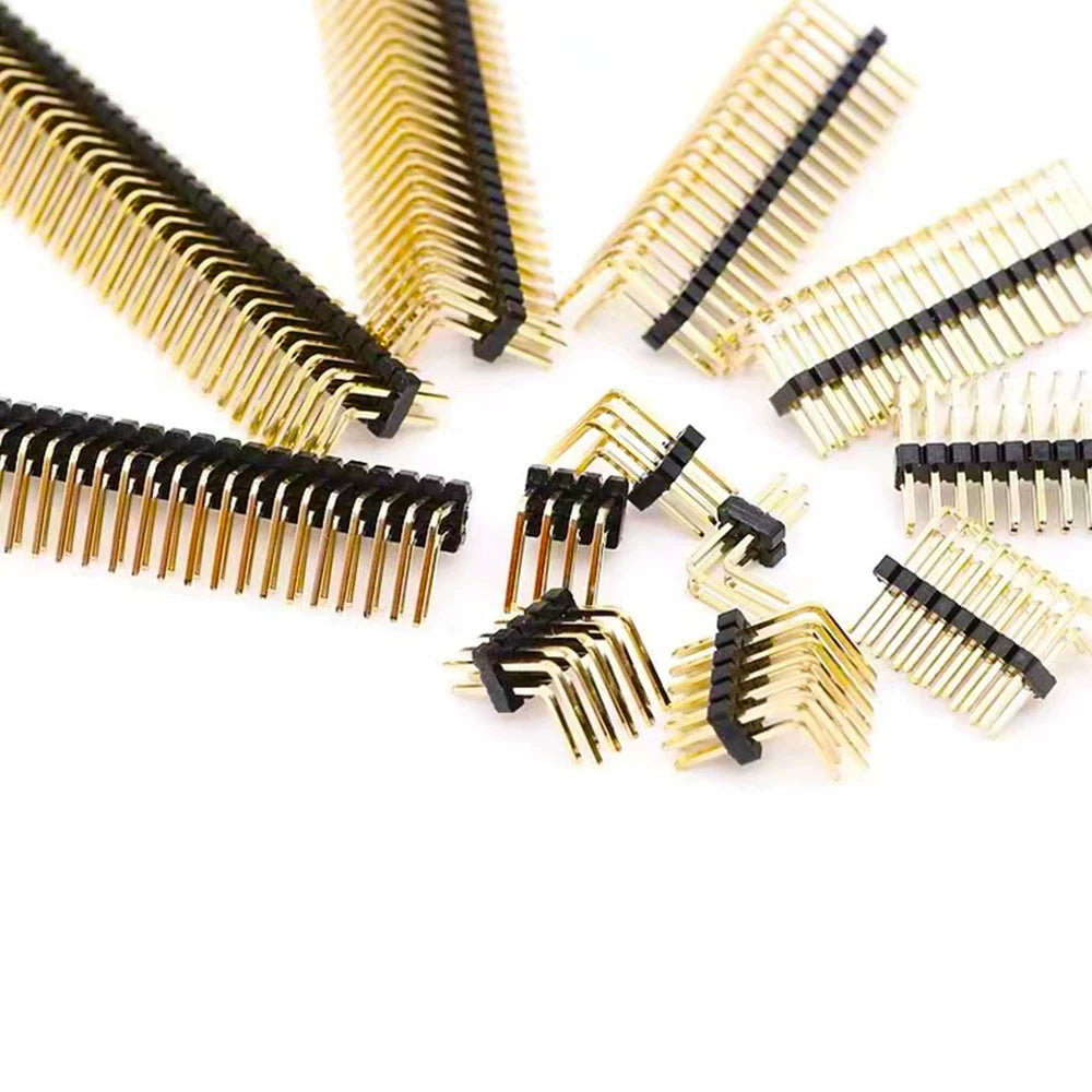 10pcs 1.27mm Pitch Dual Row Bent Right Angle 90 Degree 2*2/3/4/5/6/7/8-50P Dual Row Male Pin Header PCB Board Connector