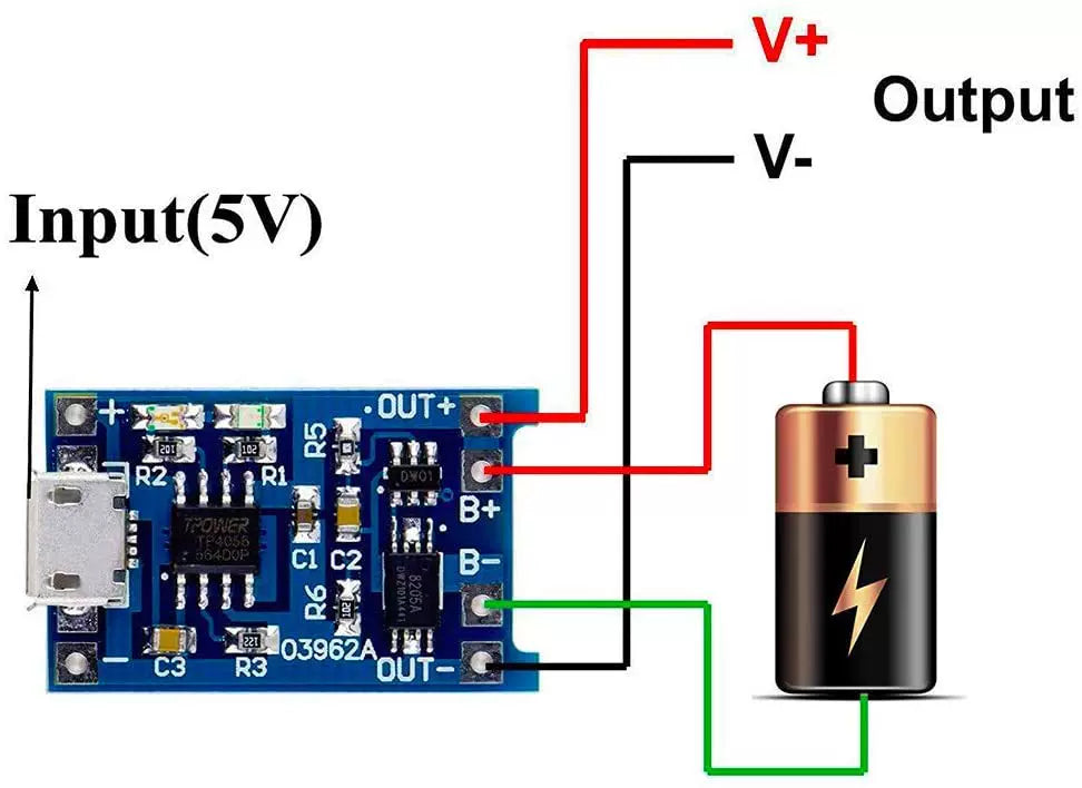 1/5/10/50/100pcs 5V 1A 18650 TP4056 Lithium Battery Charging Board Charge Module Type-C Micro USB With Protect Dual Functions