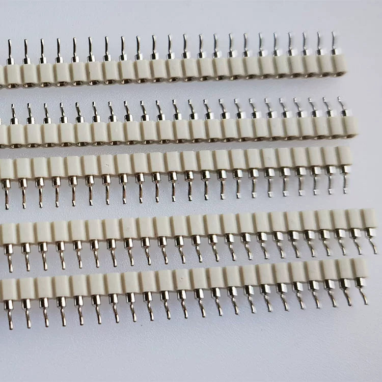 10/100pcs 2.54mm 2P/3P/4P/5P/8P Right Angle SMT Round Single Row 0.1" Pitch 1x40Pin Horizontal SMD Hole Socket Male Pin Header
