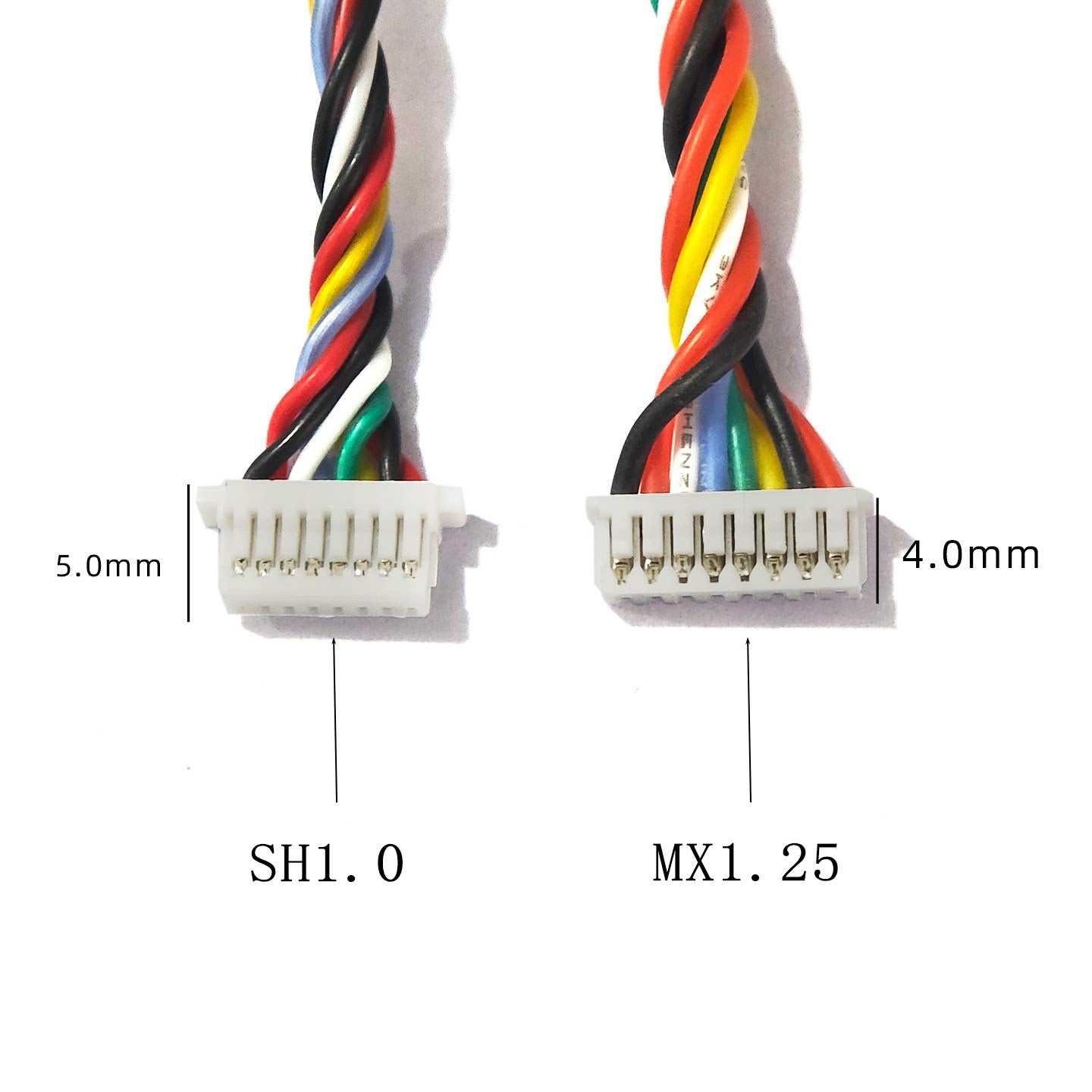 10Pcs SH1.0 1.25 2P 3P 4P 5P 6P-10P Male Connector With 32AWG Silicone Wire Single Head Connector