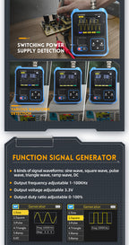 FNIRSI DSO-TC4/DSO-TC3 Digital Oscilloscope Transistor Tester 10MHz 48Ms/s Electronic Component Measurement Tool W/ USB Charger