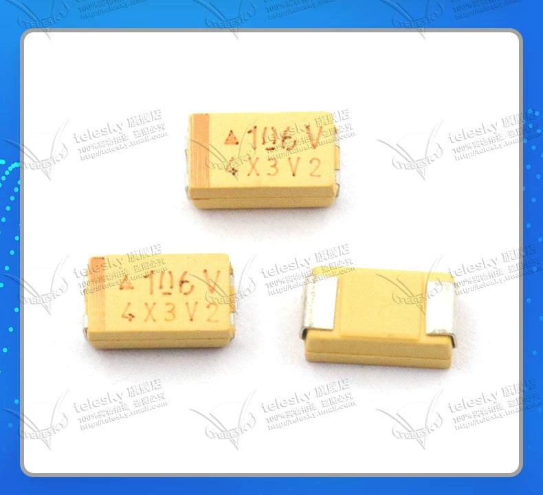 10pcs C-type SMD chip tantalum capacitor 6032 10v 16v 25v 35v 4.7UF 10UF 22UF 47UF 68UF 100UF 220UF