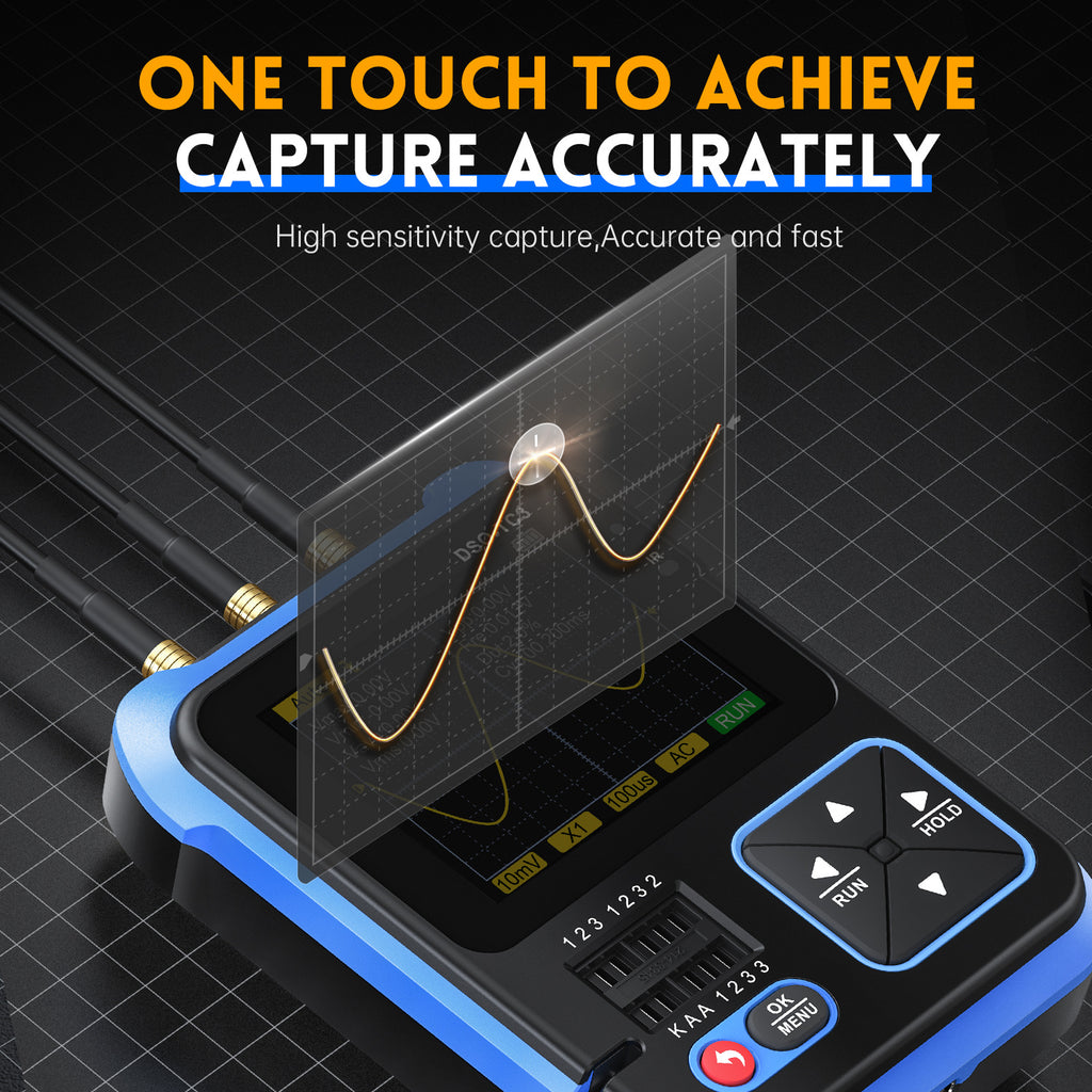 FNIRSI DSO-TC4/DSO-TC3 Digital Oscilloscope Transistor Tester 10MHz 48Ms/s Electronic Component Measurement Tool W/ USB Charger