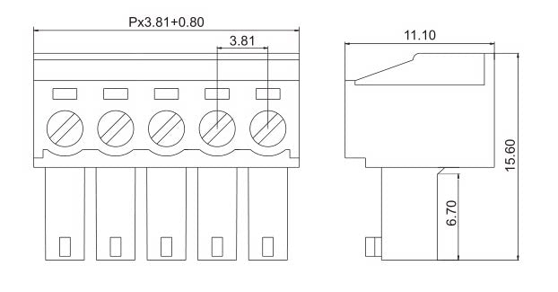 5pairs of plug-in terminal blocks 15EDG-3.81mm with a spacing of 3.5mm green Phoenix connector PCB solder board connector