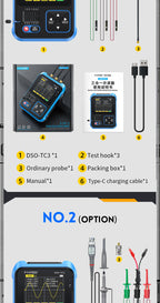 FNIRSI DSO-TC4/DSO-TC3 Digital Oscilloscope Transistor Tester 10MHz 48Ms/s Electronic Component Measurement Tool W/ USB Charger