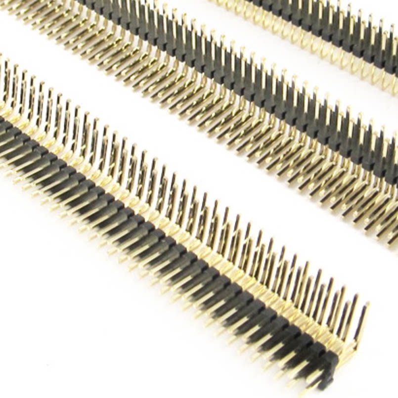 10pcs 2x50P 1.27mm RA Pin Header 0.05" PCB Right Angle Male Header Breakaway 90D Double  Row Golden-Plated Strip Connector