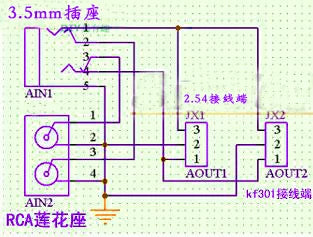 RCA Lotus 3.5mm Plug Socket PCB Board Wiring Terminal Audio Input and Output Transfer Wiring Lead Board