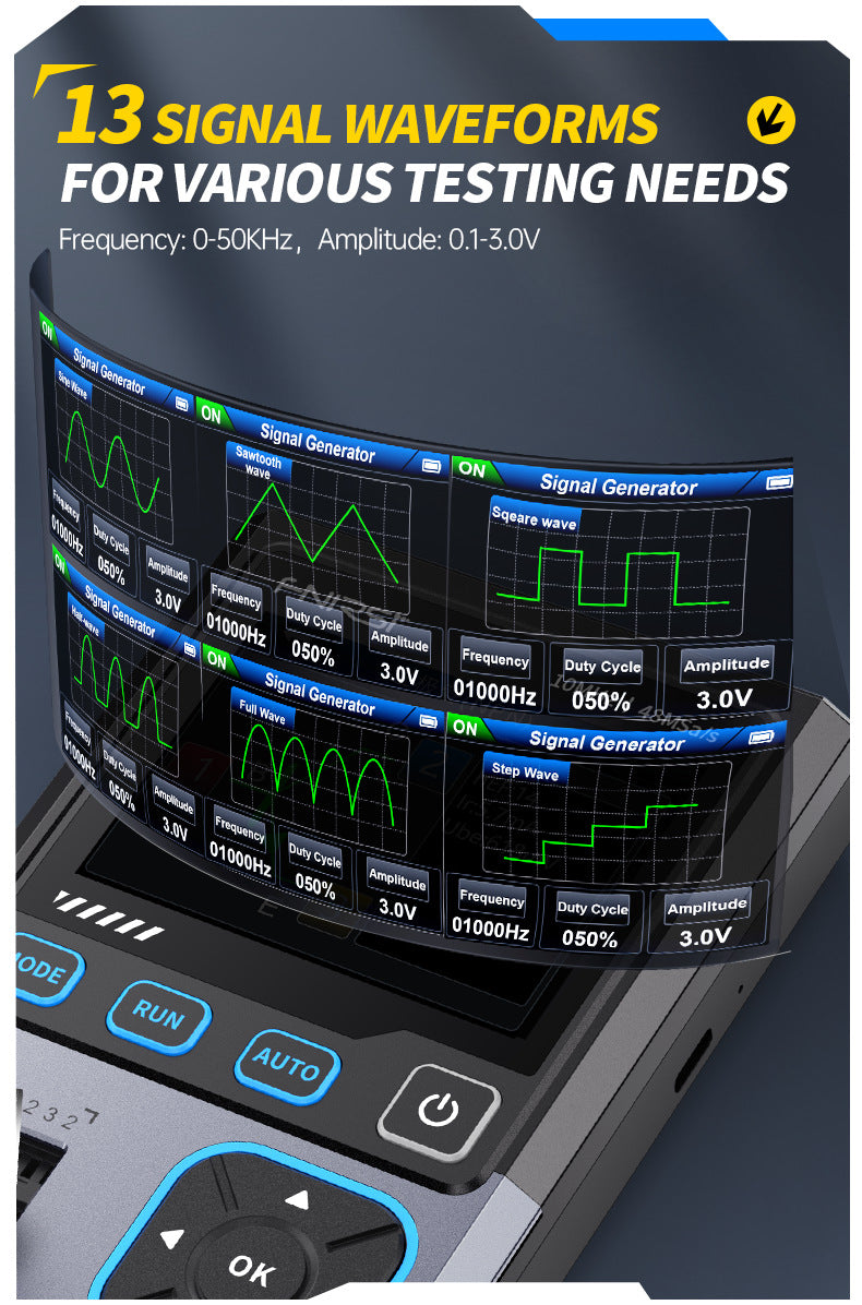 FNIRSI DSO-TC4/DSO-TC3 Digital Oscilloscope Transistor Tester 10MHz 48Ms/s Electronic Component Measurement Tool W/ USB Charger