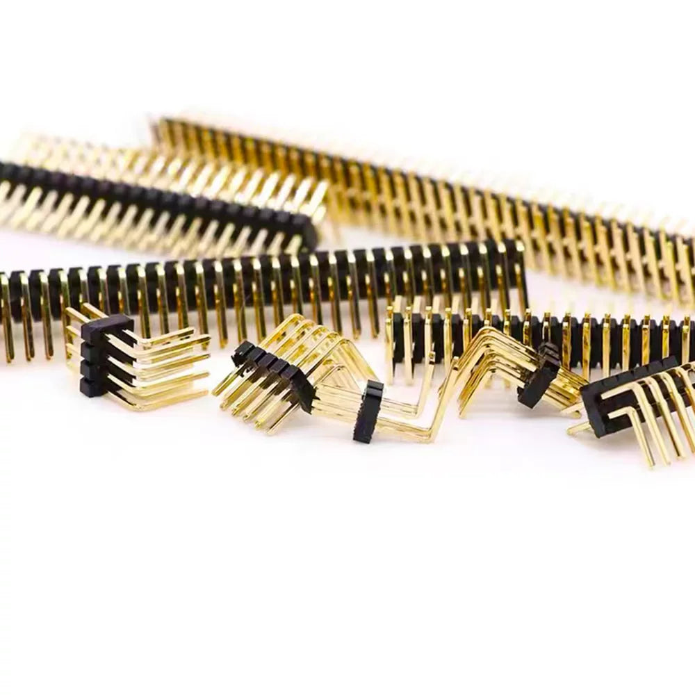 10pcs 1.27mm Pitch Dual Row Bent Right Angle 90 Degree 2*2/3/4/5/6/7/8-50P Dual Row Male Pin Header PCB Board Connector