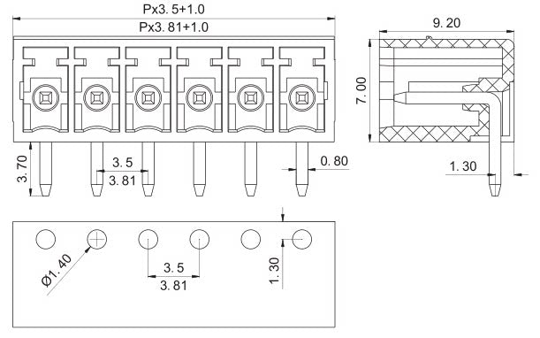 5pairs of plug-in terminal blocks 15EDG-3.81mm with a spacing of 3.5mm green Phoenix connector PCB solder board connector
