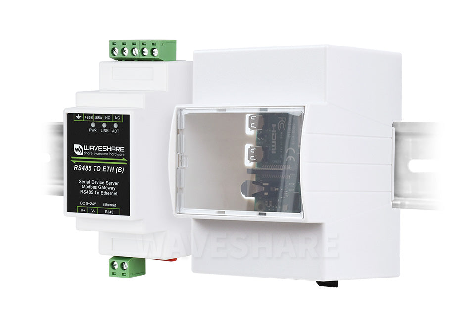 Raspberry Pi 5 4 3 ABS Case Electrical Box DIN Rail Modular Shell Optional Alumium Heatsink Cooling Fan for Pi 4 /3B+ /3B