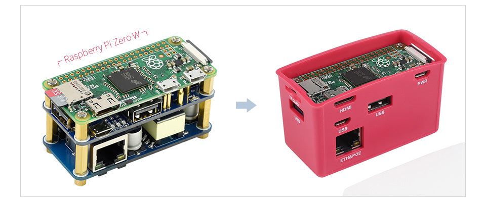 Raspberry Pi PoE Ethernet USB HUB HAT 3 X USB 2.0 Ports RJ45 802.3af RTL8152B Compatible for Raspberry Pi Zero W WH 1.3